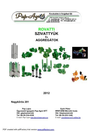 Prospektus letöltése - Pap-Agro Kft.