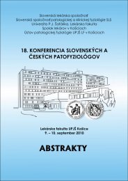 18. konferencia slovenských a českých patofyziológov - Ústav ...