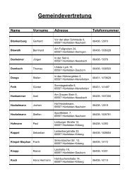 Adressen und Telefonnummern - Hünfelden