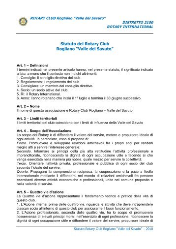 Statuto del Rotary Club Rogliano “Valle del Savuto”