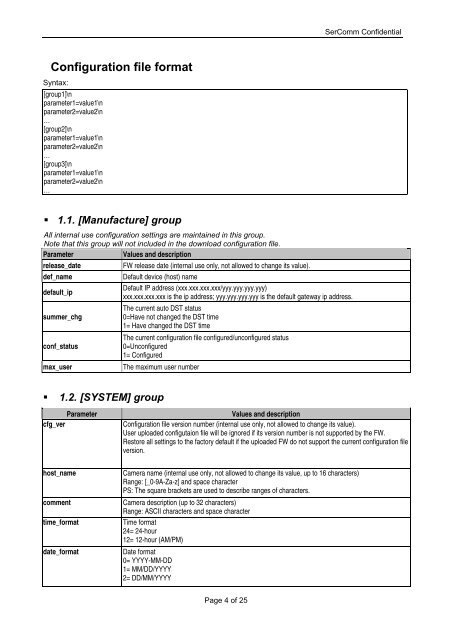 SerComm Neutral Brand IP Camera Configuration File ... - Rpra.co.uk