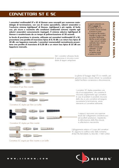 CONNETTORI ST E SC - Siemon