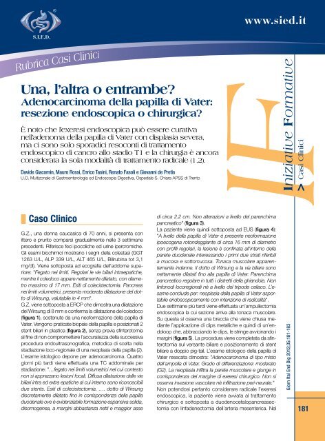 Una, l'altra o entrambe? Adenocarcinoma della papilla di Vater - Sied