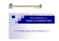 PIANO DI MARKETING - Università del Sannio