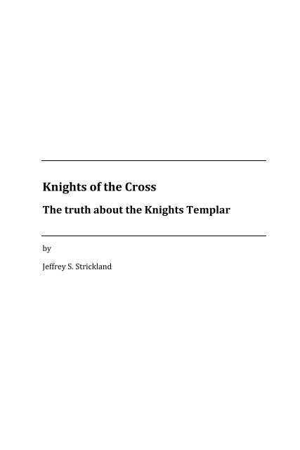 Knights Of The Cross 12 Simulation Educators