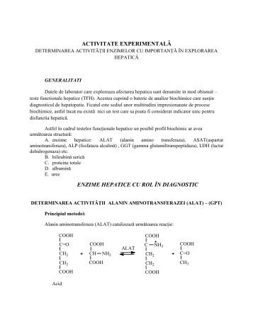 evaluari biochimice in explorarea hepatica