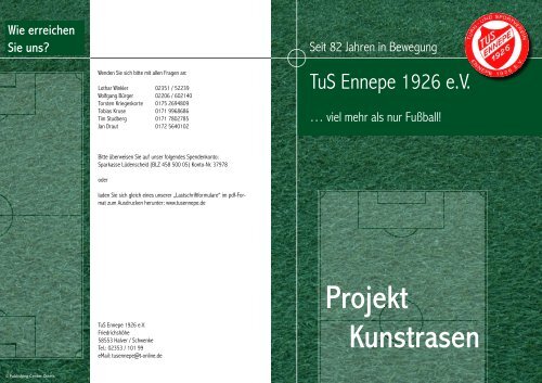 Flyer Kunstrasen - TuS Ennepe 1926