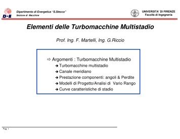 Elementi delle Turbomacchine Multistadio - Dipartimento di ...