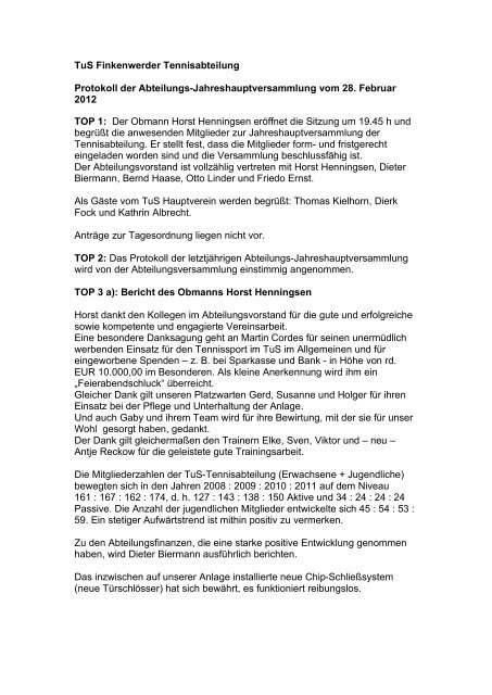 Protokoll der Hauptversammlung 2012.pdf - TuS Finkenwerder von ...