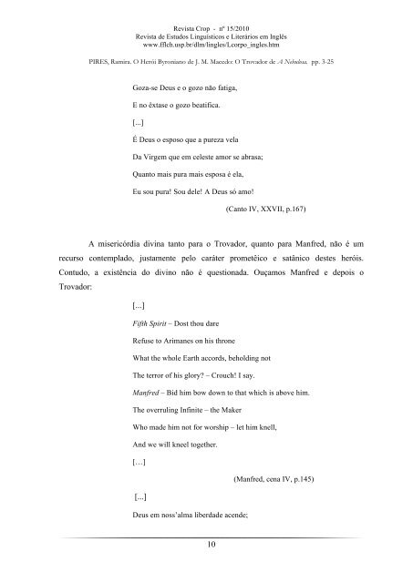 O Herói Byroniano Brasileiro de J. M. de Macedo: O Trovador de