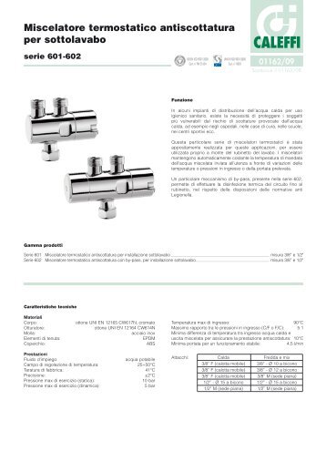 Miscelatore termostatico antiscottatura per sottolavabo - Caleffi