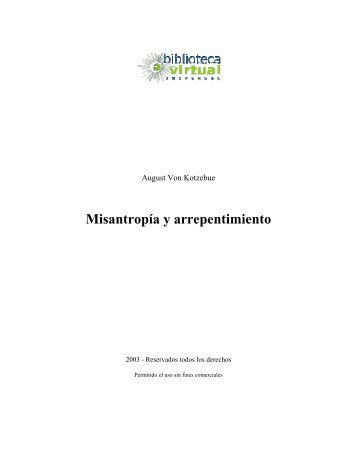 Misantropía y arrepentimiento - Biblioteca Virtual Universal