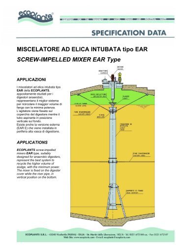MISCELATORE AD ELICA INTUBATA tipo EAR SCREW-IMPELLED ...