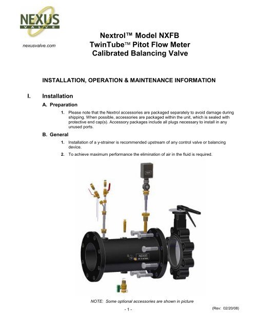 Nextrol™ Model NXFB TwinTube™ Pitot Flow Meter ... - Nexus Valve