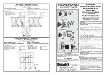 MISCELATORI TERMOSTATICI THERMOSTATIC ... - Ponsi S.p.A.