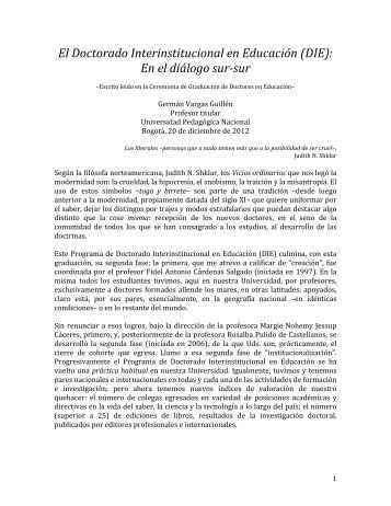 El Doctorado Interinstitucional en Educación - Germán Vargas Guillén