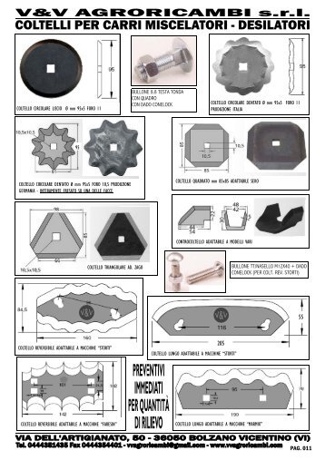 011 coltelli per carri miscelatori - Vvagroricambi