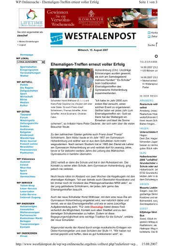 "Westfalenpost" vom 14.08.2007 (PDF, 76 kB) - ziesch-gva.de