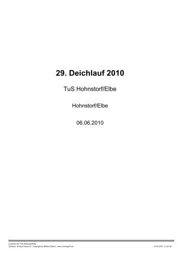 29. Deichlauf 2010 - beim TuS Hohnstorf