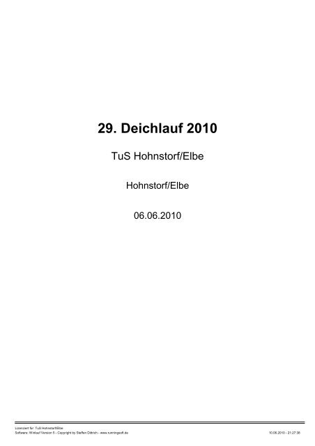 29. Deichlauf 2010 - beim TuS Hohnstorf