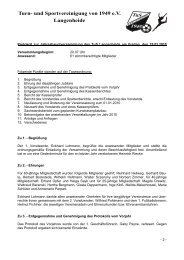 protokoll jhv 2010 - TuS Langenheide 1949 e.V.