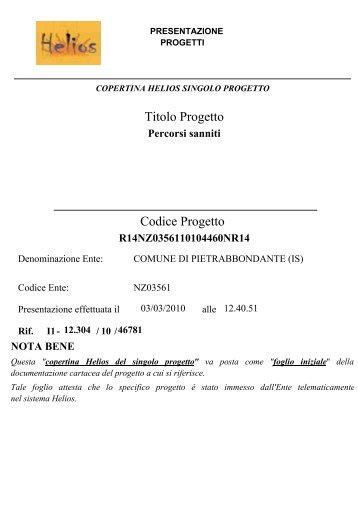 Servizio Civile - progetto "Percorsi Sanniti" - Comune di ...