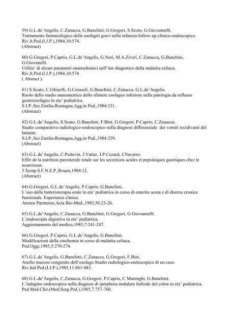 Pubblicazioni - Azienda Ospedaliera di Parma