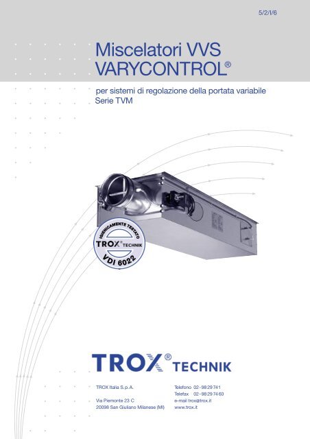 Miscelatori VVS VARYCONTROL® - TROX