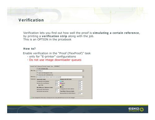 Verification - Esko Help Center