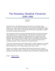 The Pamunkey Hendrick Chronicles 1690-1800 - Bob's Genealogy ...