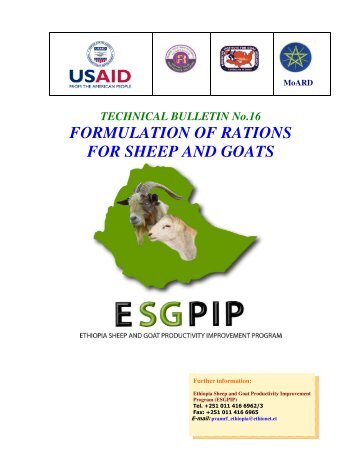 No.16 Formulation Of Rations For Sheep And Goats - esgpip