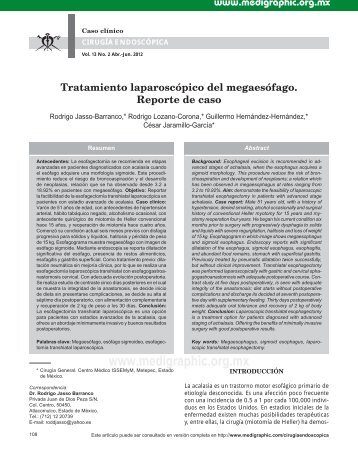 Tratamiento laparoscópico del megaesófago ... - edigraphic.com