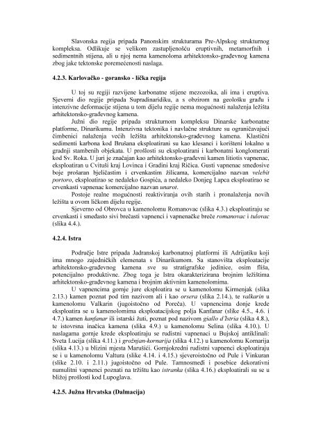 4. ležišta arhitektonsko-građevnog kamena u hrvatskoj