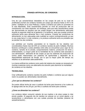 CRIANZA ARTIFICIAL DE CORDEROS.pdf - UTEP