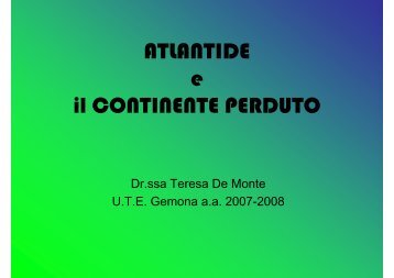 Due parole sul Continente Perduto - COMUNICAZIONE CRISTALLINA