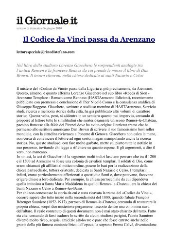 Articolo - Il Giornale - Arenzanotracieloemare.it