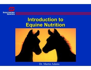 Intro to Equine Nutrition - UT Extension