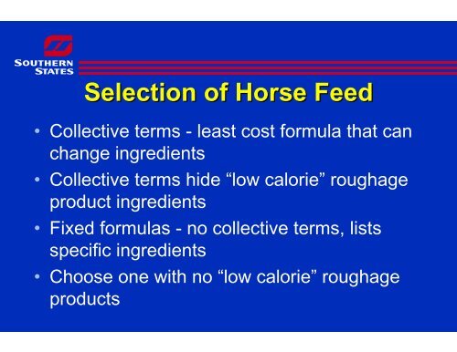 Intro to Equine Nutrition - UT Extension