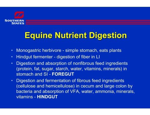 Intro to Equine Nutrition - UT Extension