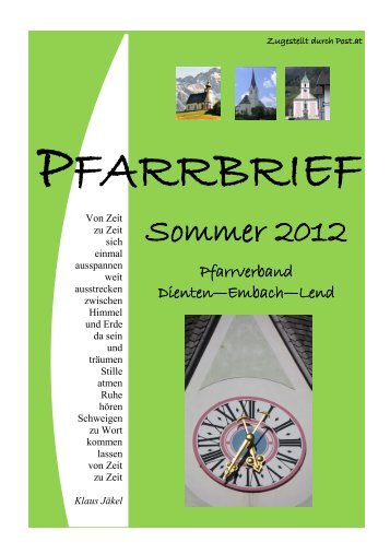 Pfarrbrief Sommer 2012 (4,29 MB) - .PDF - Dienten am Hochkönig