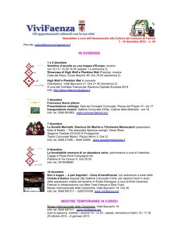 Newsletter n. 44 - Comune di Faenza