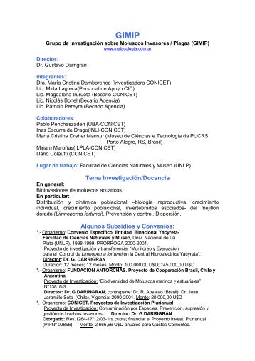 Bioinvasiones de moluscos acuáticos. Distribución y dinámica ...