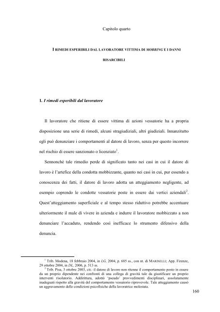 il danno psichico alla alla persona del lavoratore - Fondazione Prof ...