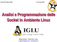 Talk sui Socket in ambiente Linux - IGLU Gruppo Linux Udine