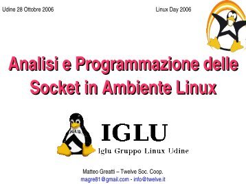 Talk sui Socket in ambiente Linux - IGLU Gruppo Linux Udine