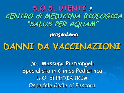 Danni da Vaccino - Dott. Massimo Pietrangeli