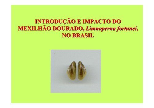 Introdução e impacto do mexilhão-dourado, Limnoperna fortunei, no ...