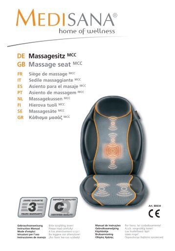 DE Massagesitz MCC GB Massage seat MCC - Medisana