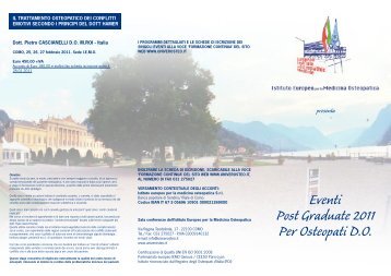 Brochure eventi post-graduate 2011 - Istituto Europeo per la ...