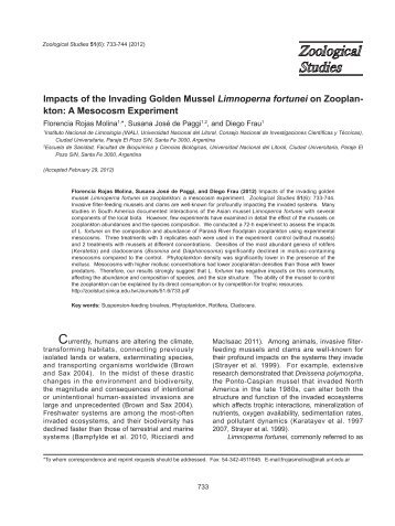 Impacts of the Invading Golden Mussel Limnoperna fortunei on ...